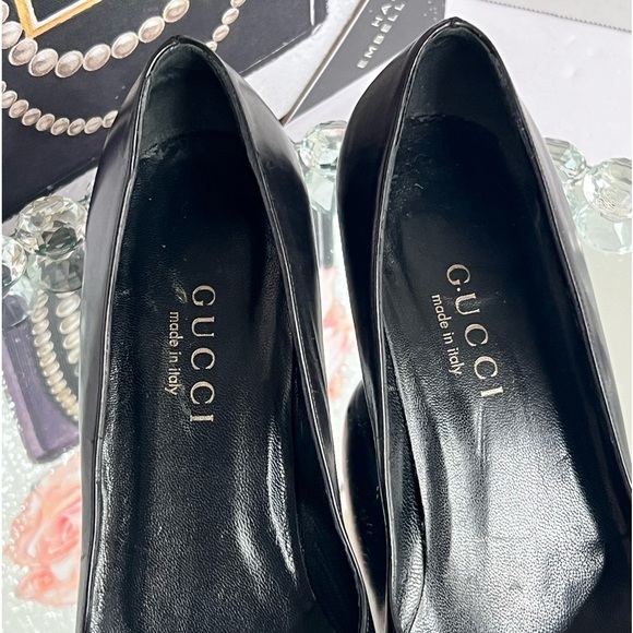 GUCCI  Black Leather Classic Pump 1012555  Size 38.5 C Made in Italy - Picture 5 of 13